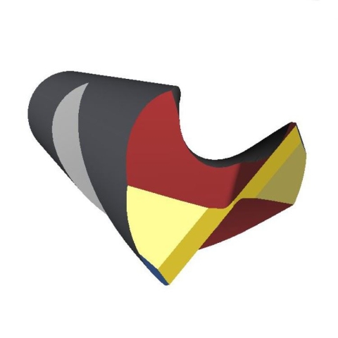 Flachbohrer mit korrigierter Hauptschneide 180° - Simulationsbild
