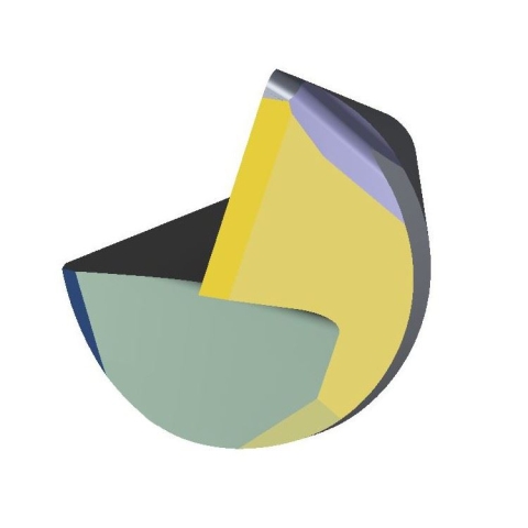 HM Einlippen Tieflochbohrer 180° mit Eckenradius - Simulationsbild